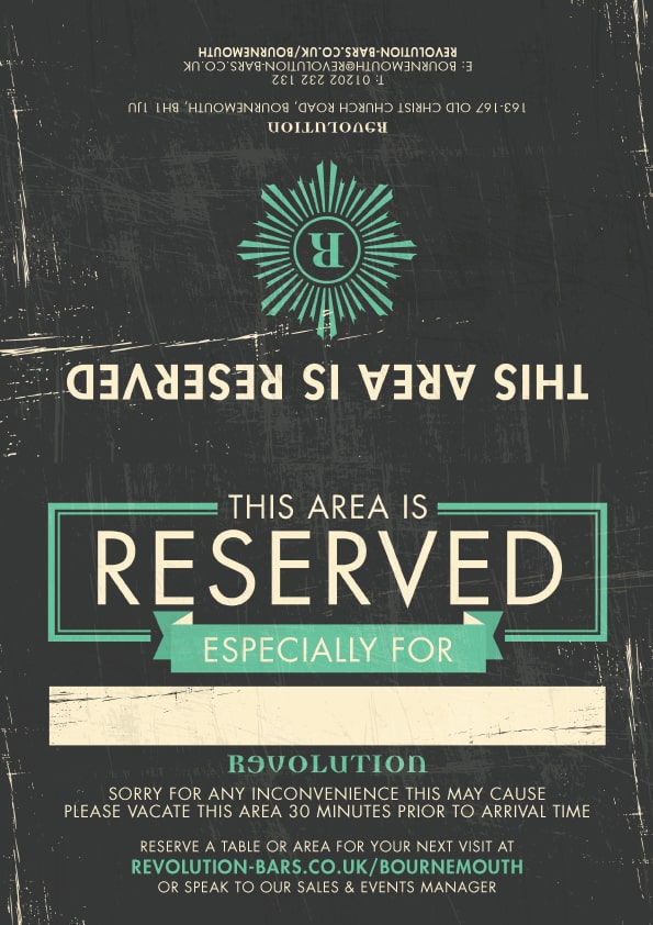 REVOLUTION RESERVE SIGNS